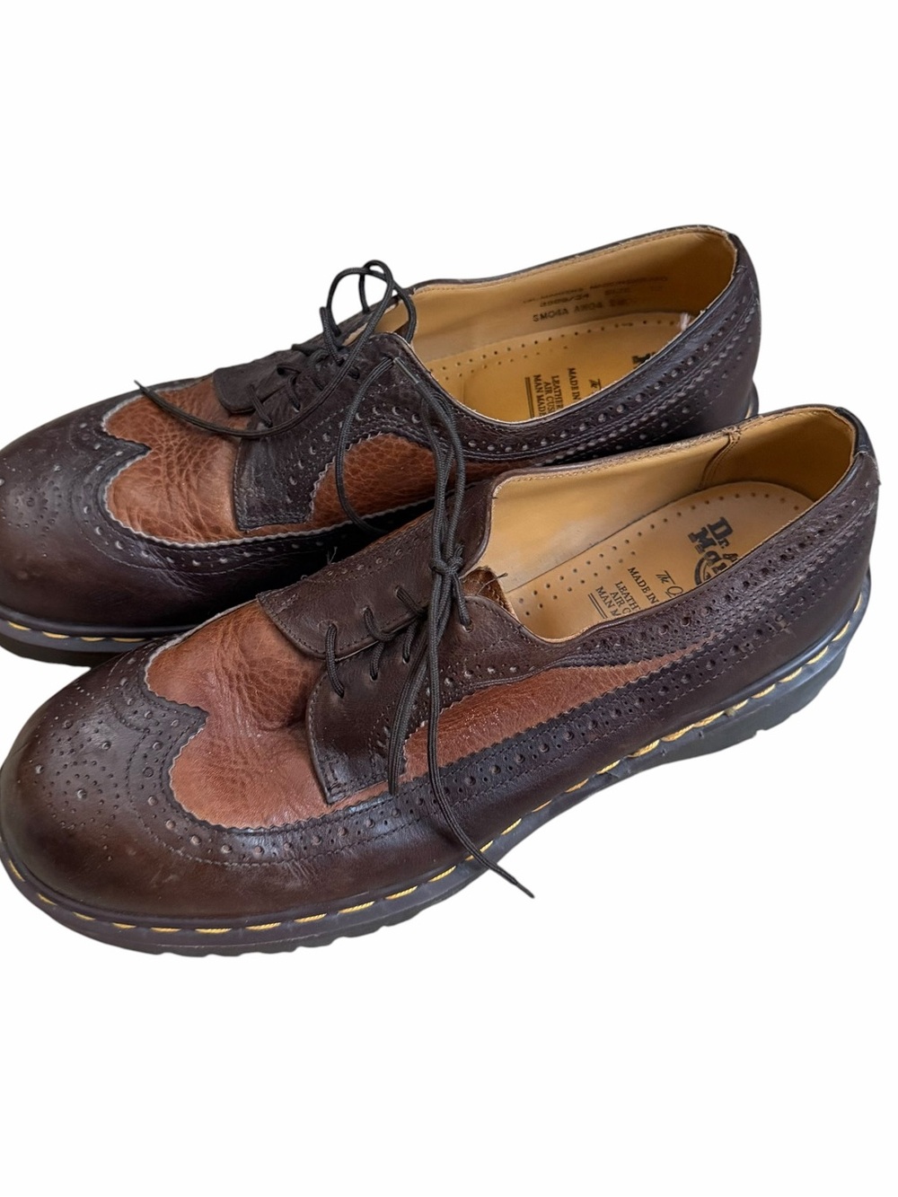 Dr. Martens Two-Tone Brown Brogue Wingtip Oxfords